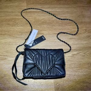 Aimee Kestenberg Quilted Leather Crossbody Bag Rainbow Iridescent Chain strap